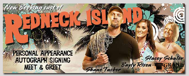 book a celebrity redneck island event